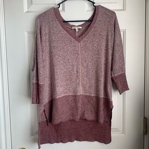 Better be, thin purple long sleeve. V neck, size:M